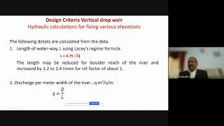 Water Resources Engineering Module25 Diversion headworks Design principles of vertical drop weir [upl. by Lolita]