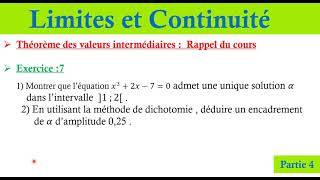 Continuité dune fonction  Théorème des valeurs intermédiaires  exercice corrigé  2BAC [upl. by Cia]