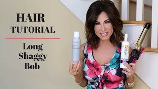 HAIR TUTORIAL  Long Shaggy Bob  Messy Waves [upl. by Oterol]