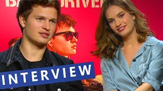 Songs zum Autofahren  Interview zu BABY DRIVER  Ansel Elgort Jamie Foxx Lily James [upl. by Dygert]