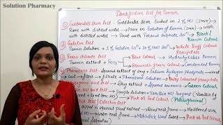Class 59  Tannin Part 04  Chemical Identification Test of Tannin  Qualitative Test of Tannin [upl. by Wendi]