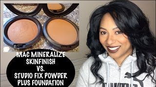 MAC Mineralize Skinfinish Natural vs MAC Studio Fix Powder Plus Foundation [upl. by Ientruoc]