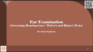 Ear Examination  Hearing loss screening and Weber’s and Rinne’s Tests [upl. by Fellows]