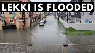 Lagos is Flooded  Rich Lekki Neighborhood After Heavy Rainfall [upl. by Nnylyma103]