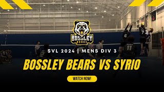 Bossley Bears vs Syrio  SVL 2024  Mens Div 3 [upl. by Eneli]