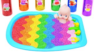 Satisfying Video l DIY How to make Rainbow Bathtub into Mixing Slime with Glitter Pool Cutting ASMR [upl. by Pappas]