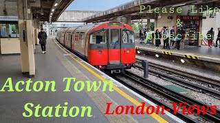 London Underground Trains at Acton Town Station londonunderground picadilly train LondonViews [upl. by Enelyt]