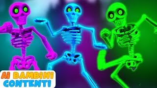 5 Scheletri Che Ballano  5 skeletons dancing song in Italian  Filastrocche  ABC Italiano [upl. by Eads917]