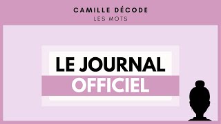 Cest quoi le JOURNAL OFFICIEL   Camille décode [upl. by Tlevesoor341]