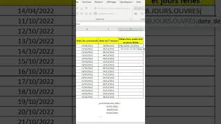 shorts Calculer un nombre de jours ouvrés entre deux dates dans Excel 🤔 [upl. by Koeninger]