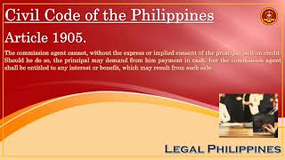 Civil Code of the Philippines Article 1905 [upl. by Basile]