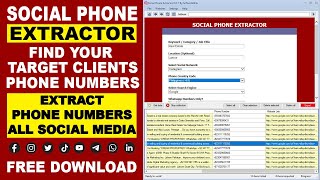 🔴Social Phone Extractor Latest Version Free  Extract Millions Phone Numbers From All Social Media [upl. by Yerahcaz]