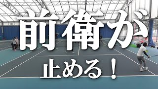 【1分でポイントを復習】テニス 前衛のポジションとテリトリーの基本 [upl. by Holzman270]