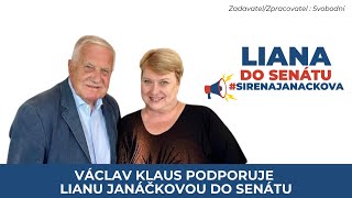 Václav Klaus podporuje Lianu Janáčkovou do Senátu [upl. by Claman]