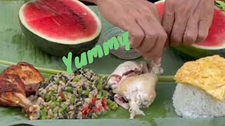 ASMR EATING SHOW Van Long Vlogs  ASMR SHORT eating yummy ngon watermelon grelledchiken [upl. by Nauht]