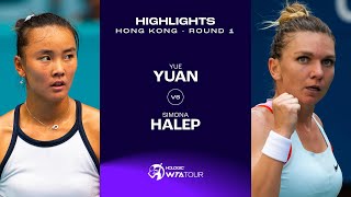 Yuan Yue vs Simona Halep  2024 Hong Kong Round 1  WTA Match Highlights [upl. by Samaj]