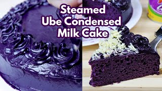 Ube Cake Steamed Ube Condensed Cake with Ube Yema Frosting NO OVEN NEEDED [upl. by Anahpets]