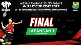 FINAL KOPI GADJAH BUPATI CUP XVII KUDUS 2023  LAPANGAN 1 [upl. by Newfeld711]