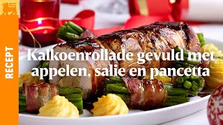 Kalkoenrollade gevuld met appelen salie en pancetta [upl. by Chouest612]