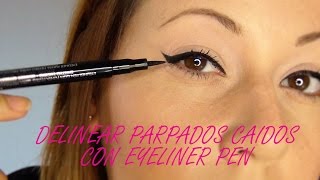 COMO DELINEAR OJOS PEQUEÑOS CON PARPADOS CAIDOS FACIL  INMAZEN [upl. by Zollie]