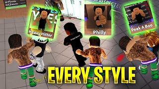 Every Style On ROBLOX Fight In A School [upl. by Arihk]