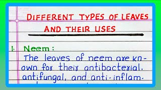 Different types of LEAVES AND THEIR USES  LEAVES AND THEIR BENEFITS [upl. by Llednar559]