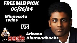 MLB Picks and Predictions  Minnesota Twins vs Arizona Diamondbacks 62624 Free Best Bets amp Odds [upl. by Hodgkinson268]