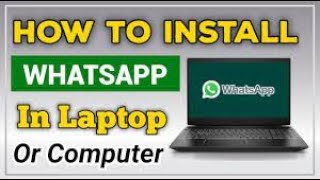 Laptop Me Whatsapp Kaise Chalaye  Computer me Whatsapp kaise chalaye [upl. by Jeffry]