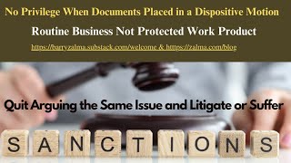 No Privilege When Documents Placed in a Dispositive Motion [upl. by Adamski600]