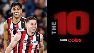 The 10 BEST MOMENTS from round 24  AFL [upl. by Anayit42]