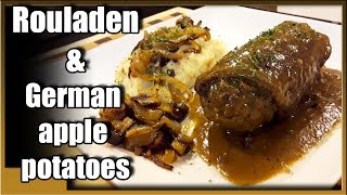 how to make beef rouladen  beef roulade and german apple potatoes [upl. by Atsiuqal]