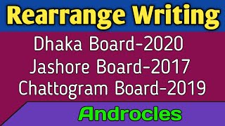 Rearrange Writing  Rearrange of Androcles  Board Question SSC [upl. by Allen]