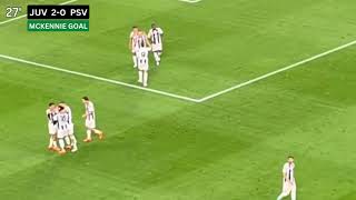 McKennie goal against PSV  Juventus vs PSV  UEFA 2425 [upl. by Angelo]