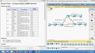 6434 Packet Tracer  Configuring Basic EIGRP with IPv6 Routing [upl. by Elacsap]