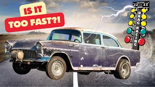 55 Chevy Gasser Drag Races at David Freiburgers Duct Tape Drags 2024 [upl. by Ansev900]