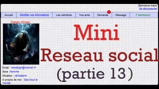 Tutoriel php  Creation dun mini reseau social  Espace membre  part 13  By NewDzign [upl. by Crissy]