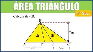 ÁREA de un TRIÁNGULO  Calcula A – B [upl. by Eleonora]