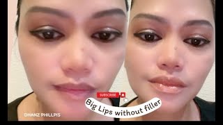 Big lips make up without filler 3 steps only [upl. by Oralia]