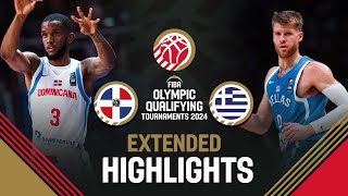 Dominican Republic 🇩🇴 vs Greece 🇬🇷  Extended Highlights  FIBA OQT 2024 Greece [upl. by Cordell]