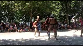 Gladiator Fight  Thraex VS Murmillo  ACTA  Autun 2018 [upl. by Dahsraf]