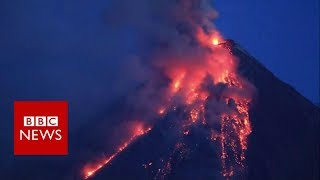 Timelapse of Philippines volcano eruption  BBC News [upl. by Akined]