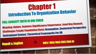 Organizational Behaviour I Organizational Behaviour Chapter 1 MBS MBABBSBBABBM NepaliDibakar [upl. by Elum640]