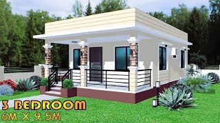 57 SQM  3 BEDROOM  BOX TYPE HOUSE DESIGN IDEA  6X95M  BAHAY  SIMPLE HOUSE DESIGN [upl. by Geralda251]