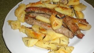 Ricetta Salsiccia con patate al forno arrosto [upl. by Eisse]