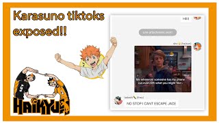 KARASUNO tiktoks exposed but its a DUMPSTER FIRE 😃  poly ships  haikyuu texts🏐‼️ [upl. by Shaine]