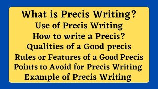 SubPrecis writing What is Precis Writing How to write a PrecisExplanation in Hindi [upl. by Isla]