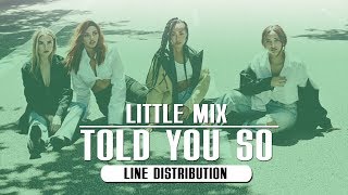 Little Mix  Told You So  Line Distribution [upl. by Ekard]