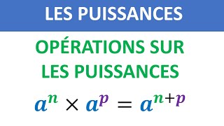 COURS Opérations sur les puissances ► LES PUISSANCES  3ème année collège  3APIC Biof [upl. by Jamima138]