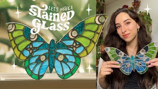 lets make stained glass 🦋 full process [upl. by Sabba475]