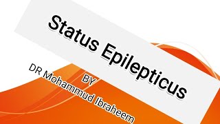 Status epilepticus definition of SE Classification and management [upl. by Kelcie]